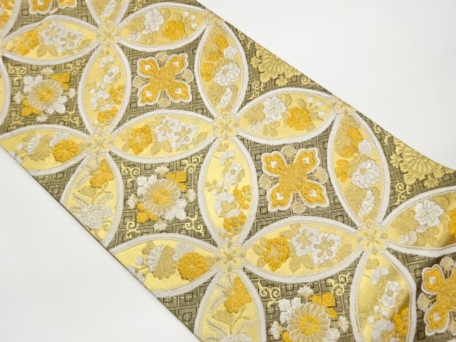 JAPANESE FUKURO OBI / SAGANISHIKI / WOVEN SHIPPO PATTERN